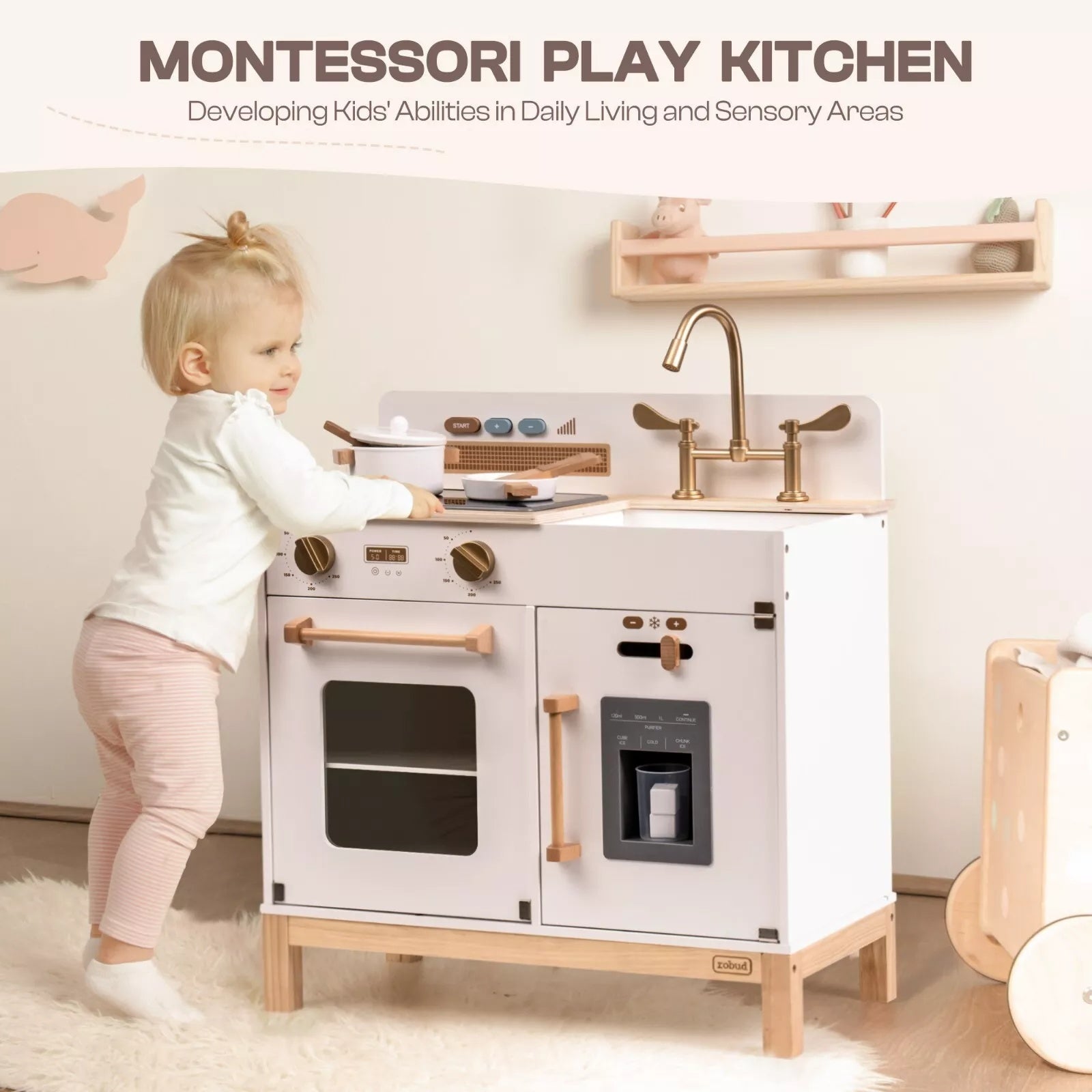 ROBOTIME DIY Pretend Play Kitchen Cooking Toy Set – Gift for Boys & Girls - Accrosstheglobe Store