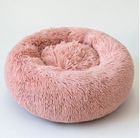 Round Plush Dog Bed for Small Dogs – Cozy Kennel Pet Nest Mat - Accrosstheglobe Store