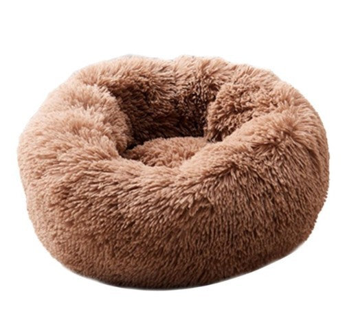 Round Plush Dog Bed for Small Dogs – Cozy Kennel Pet Nest Mat - Accrosstheglobe Store