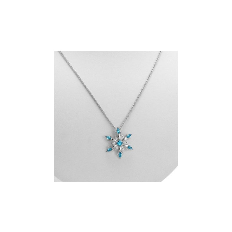 Sterling Silver Snowflake Pendant Necklace – Austrian Crystals, Adjustable Chain - Accrosstheglobe Store