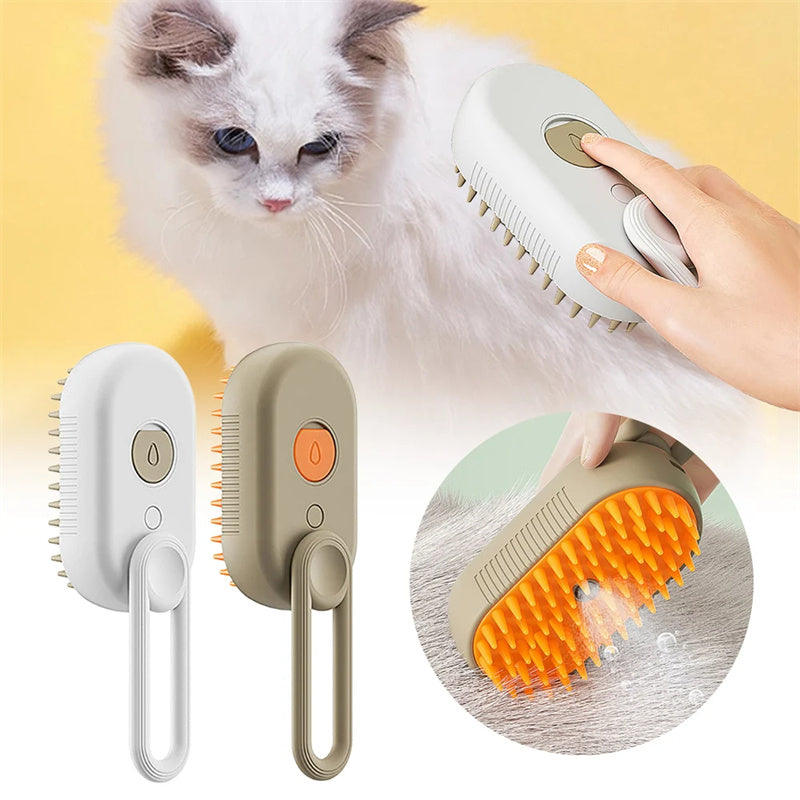 3-in-1 Electric Steam Pet Brush – Spray Grooming Brush for Dogs & Cats - Accrosstheglobe Store