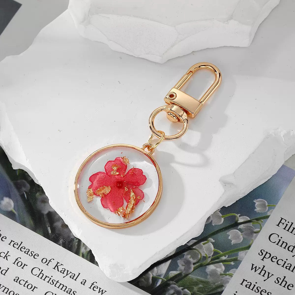 Eco-Friendly Acrylic Keychain with Tassel & Brass Ring – Stylish Bag Charm - Accrosstheglobe Store