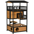 Wooden Outdoor Cat House – Wild Cat Shelter & Kitten Tree House - Accrosstheglobe Store