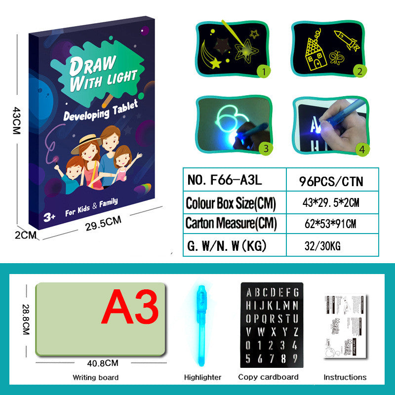 3D Magic Drawing Pad – Educational Sketchpad with 8 Light Effects for Kids