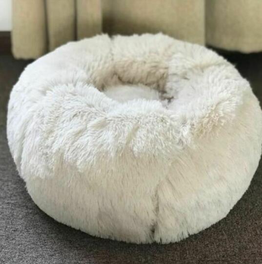 Round Plush Dog Bed for Small Dogs – Cozy Kennel Pet Nest Mat - Accrosstheglobe Store