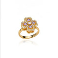 Rotate Rings For Women,Zircon Stainless Steel Open Adjustable Ring  Gift Jewelry - Accrosstheglobe Store