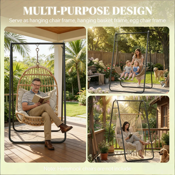 Hammock Chair Stand – A-Frame Steel Swing Chair Frame, 330 lbs Capacity - Accrosstheglobe Store