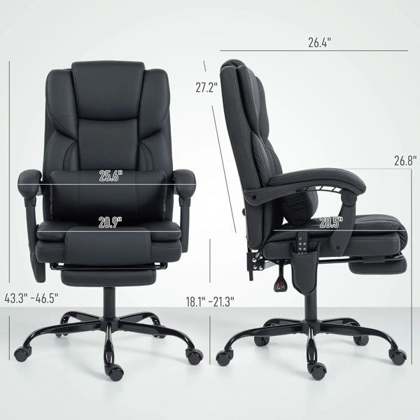 Massage Office Chair – Ergonomic Reclining Desk Chair with Built-in Massager - Accrosstheglobe Store