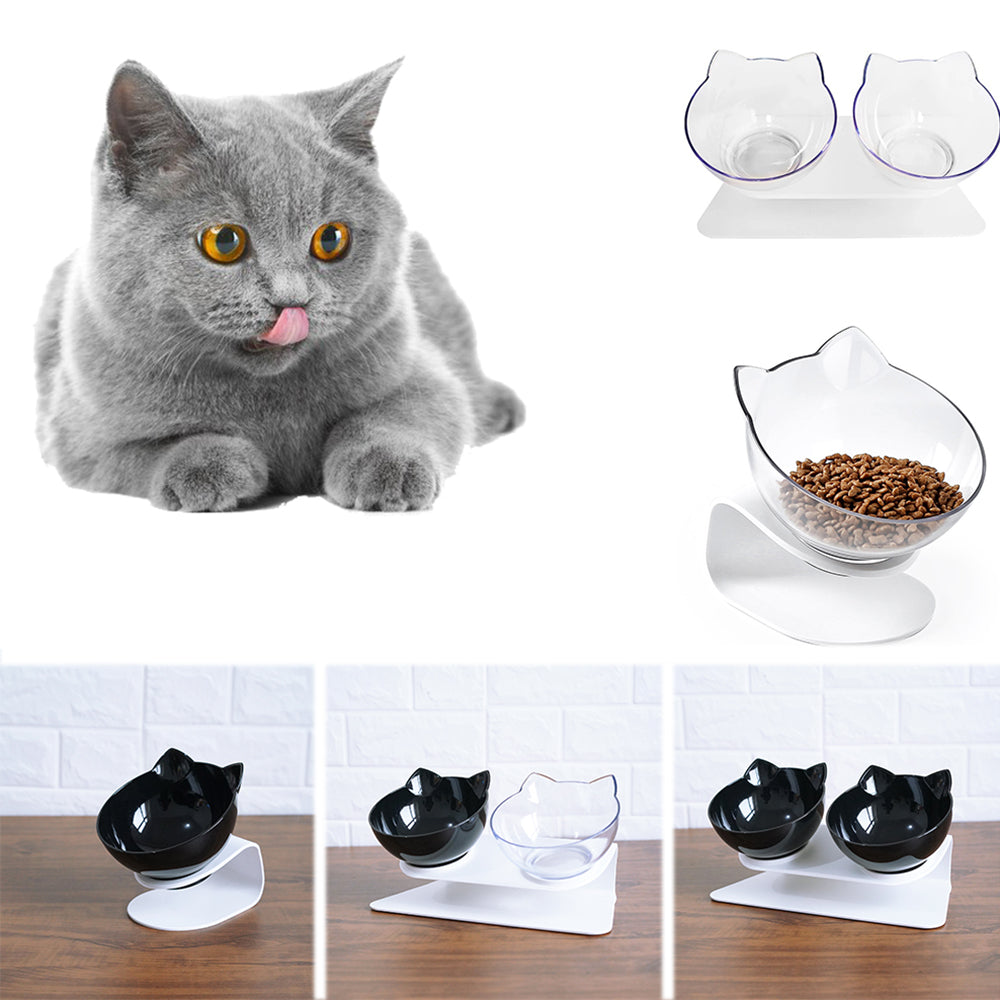 Elevated Double Cat Food Bowl – Cervical-Friendly Raised Feeding Station - Accrosstheglobe Store