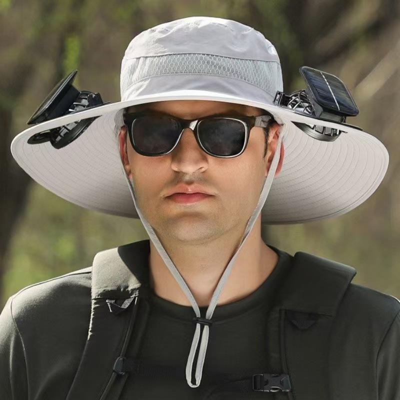 Solar-Powered Fan Hat – Wide Brim Summer Outdoor Cooling Fisherman Hat