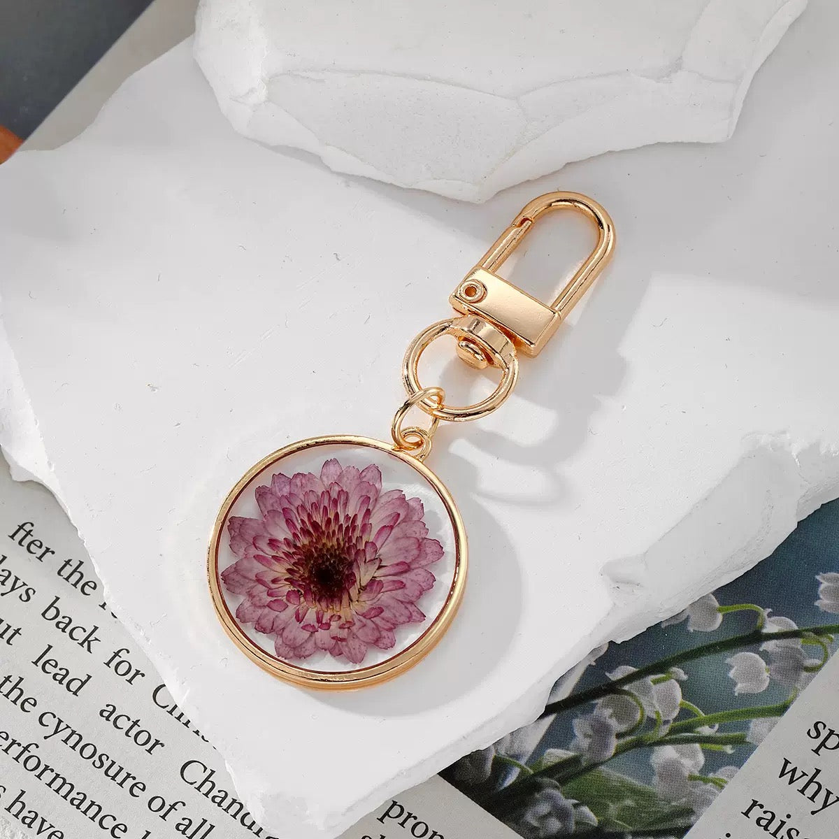Eco-Friendly Acrylic Keychain with Tassel & Brass Ring – Stylish Bag Charm - Accrosstheglobe Store