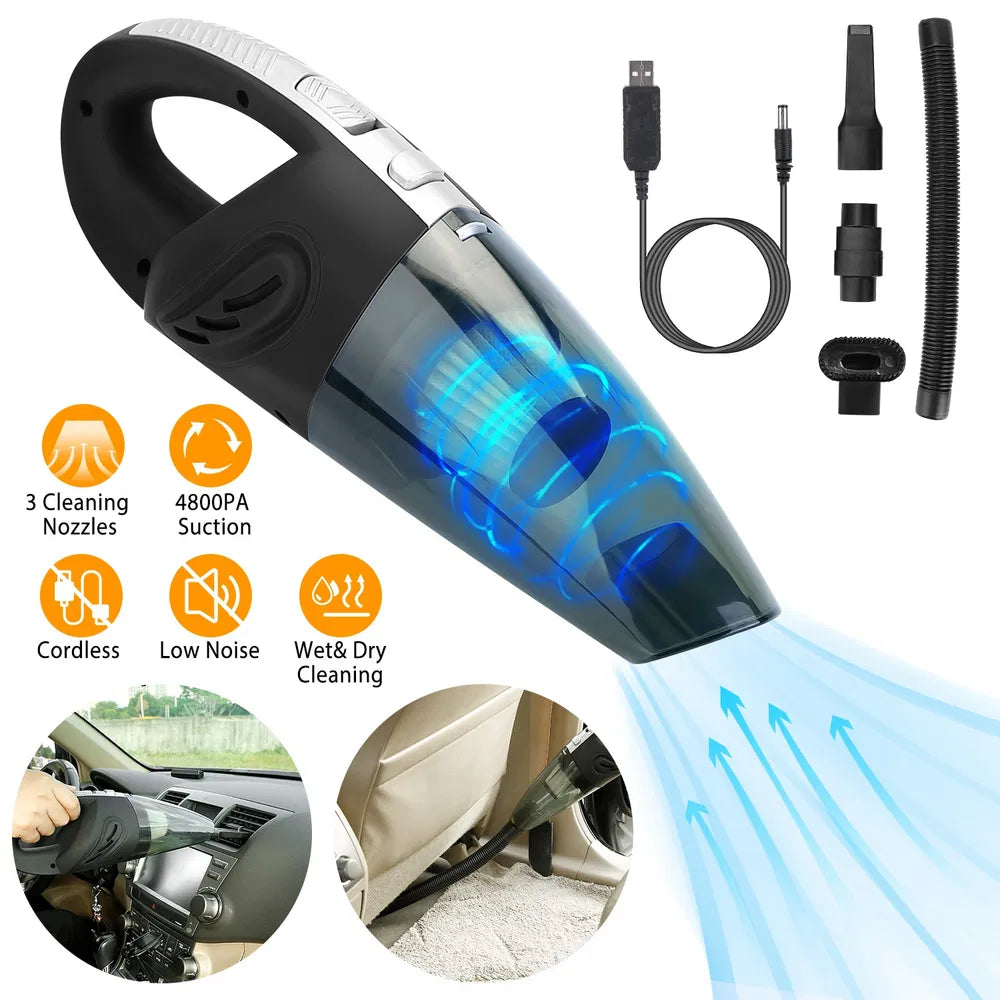 Cordless Rechargeable Car Handheld Vacuum Cleaner – Portable Strong Suction - Accrosstheglobe Store