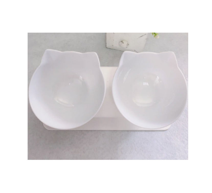 Elevated Double Cat Food Bowl – Cervical-Friendly Raised Feeding Station - Accrosstheglobe Store