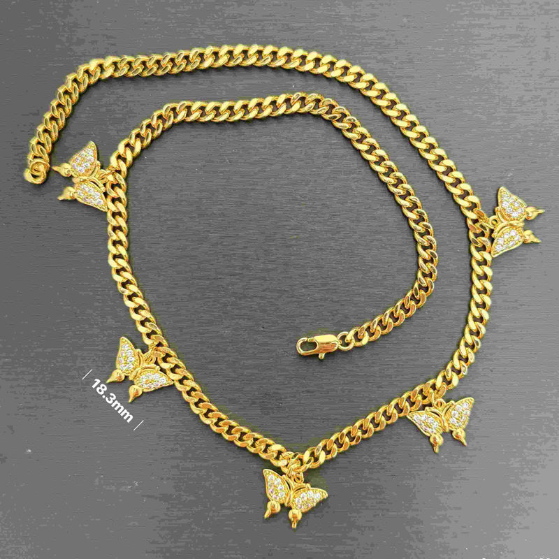 24K Gold Butterfly Tennis Necklace – Micro-Inlaid Moissanite Women’s Necklace - Accrosstheglobe Store