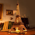 ROBOTIME Rolife Night of the Eiffel Tower 3D Wooden Puzzle – 4 Light Shows Gift - Accrosstheglobe Store