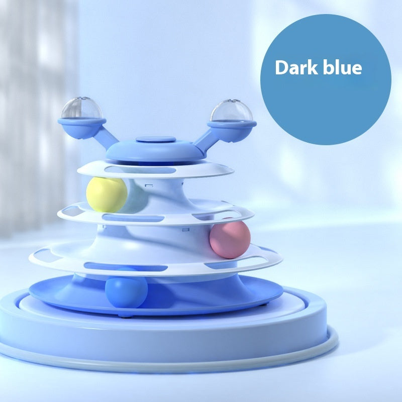 4-Level Cat Toy Tower with Roller Balls – Interactive Turntable Track - Accrosstheglobe Store