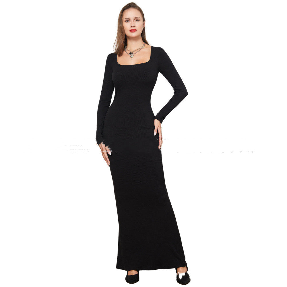 2-in-1 Belly Contracting Hip Lifting Long Sleeve Dress – Double-Layer Shaping Dress - Accrosstheglobe Store