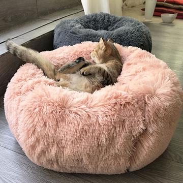 Round Plush Dog Bed for Small Dogs – Cozy Kennel Pet Nest Mat - Accrosstheglobe Store