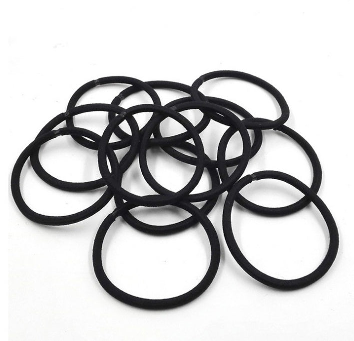 100-Pack Black Elastic Hair Bands – Ponytail Holders & Hair Ties for Women & Girls - Accrosstheglobe Store