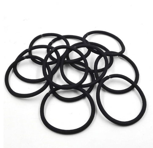 100-Pack Black Elastic Hair Bands – Ponytail Holders & Hair Ties for Women & Girls - Accrosstheglobe Store