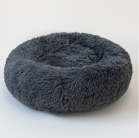 Round Plush Dog Bed for Small Dogs – Cozy Kennel Pet Nest Mat - Accrosstheglobe Store