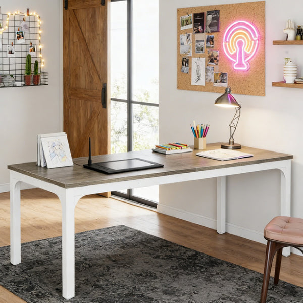 Modern Computer Desk – Spacious Home Office Writing & Study Table - Accrosstheglobe Store