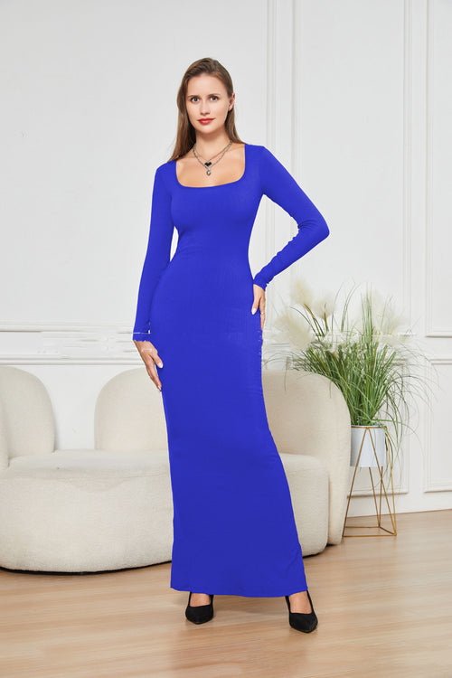 2-in-1 Belly Contracting Hip Lifting Long Sleeve Dress – Double-Layer Shaping Dress - Accrosstheglobe Store
