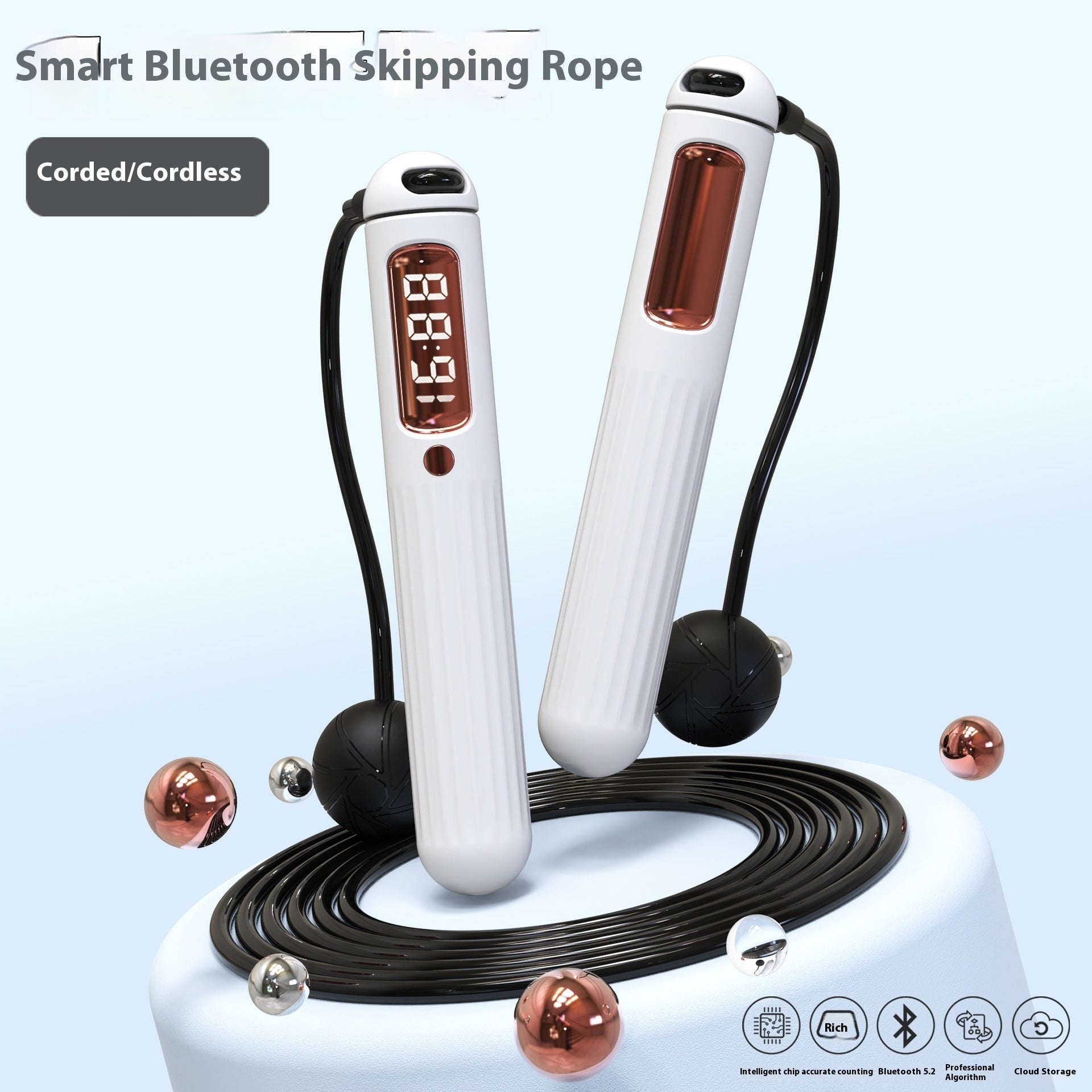Smart Bluetooth Skipping Rope with Counter – Fitness Jump Rope with Weighted Balls - Accrosstheglobe Store