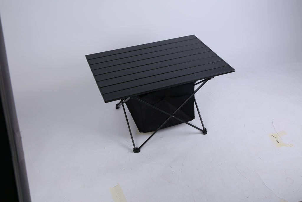 Foldable Camping Table with Storage Basket – Portable Aluminium Roll-Up Table - Accrosstheglobe Store
