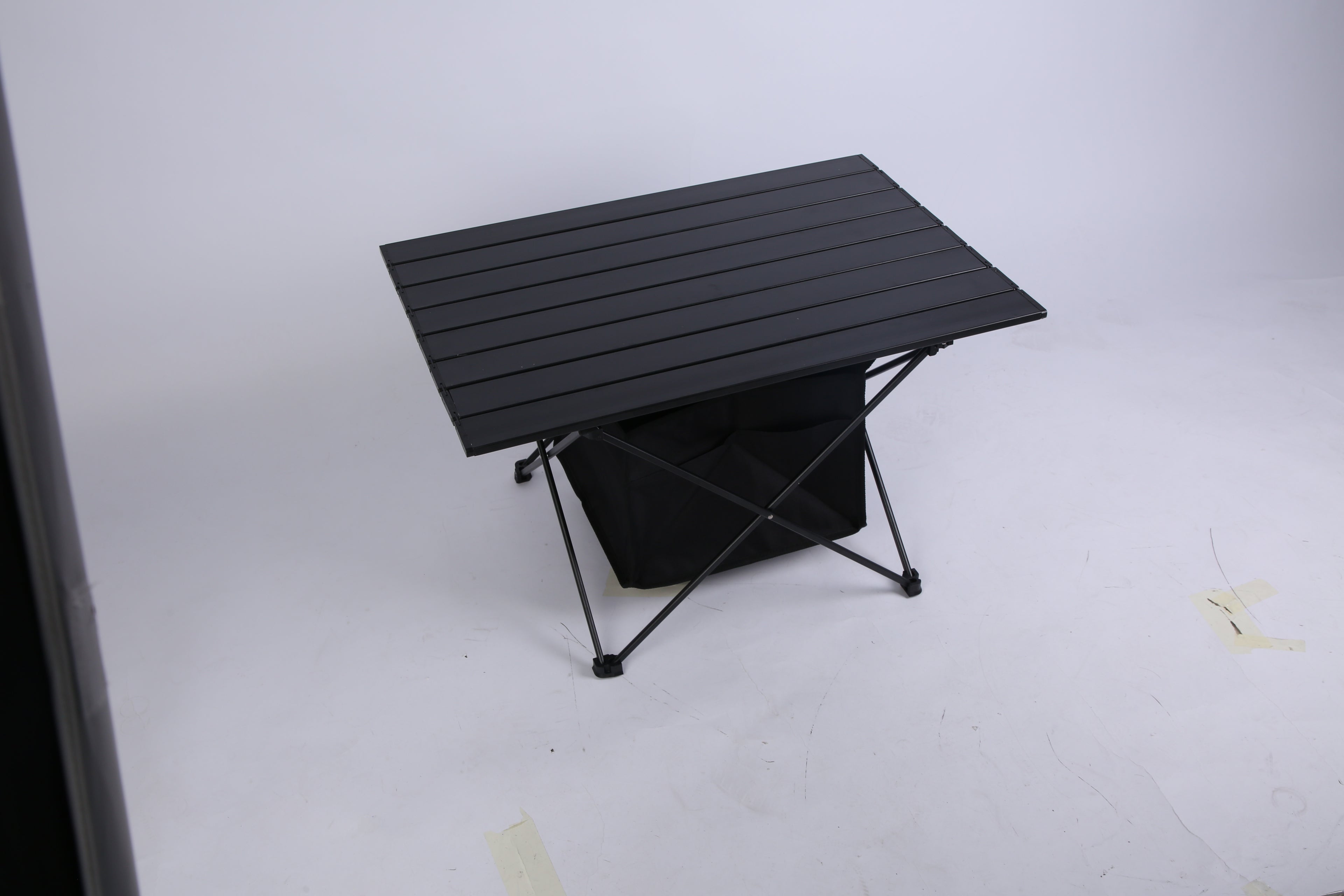 Foldable Camping Table with Storage Basket – Portable Aluminium Roll-Up Table - Accrosstheglobe Store