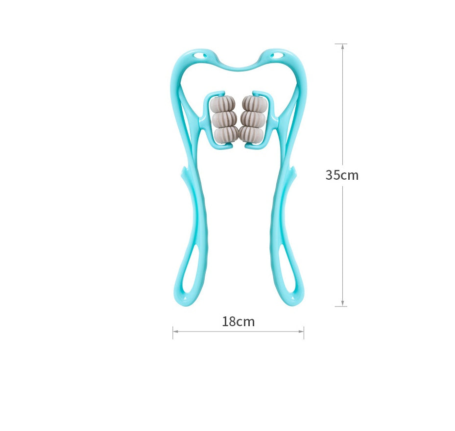 6-Wheel Manual Neck Massager Roller – Multifunctional Massage Relief Tool