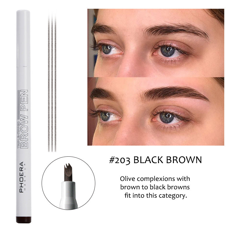 New Long Lasting Ultra-Fine Four-Comb Eyebrow Pencil - Accrosstheglobe Store