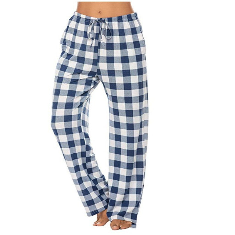 Women's Stretch Plaid Casual Pants with Pockets – Comfortable Everyday Trousers - Accrosstheglobe Store