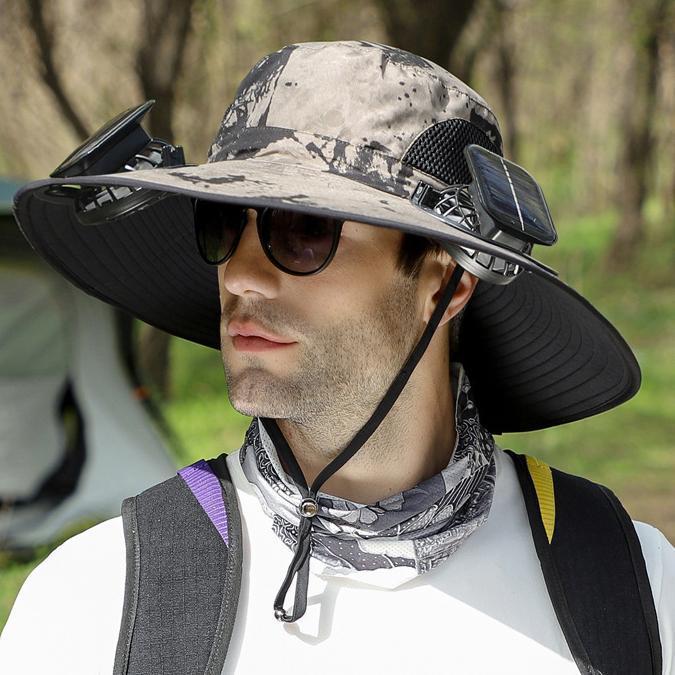 Solar-Powered Fan Hat – Wide Brim Summer Outdoor Cooling Fisherman Hat