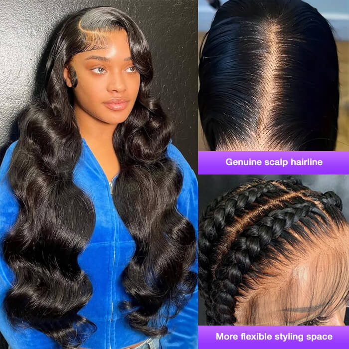13x4 Lace Front Human Hair Wigs Natural Color Body Wave Density - Accrosstheglobe Store