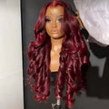 Body Wave Human Hair Wig 13x4 HD Burgundy Lace Front Wig Human Hair With Aligned Cuticle Brazilian Wig - Accrosstheglobe Store