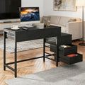 Industrial Style Computer Desk – Rustic Wood & Metal Home Office Desk - Accrosstheglobe Store