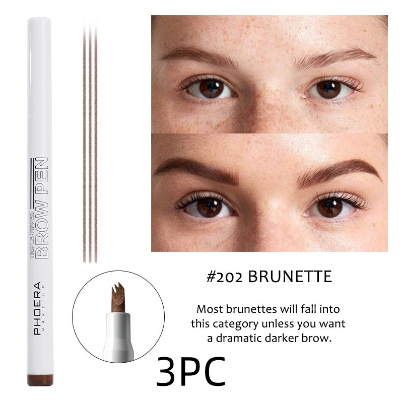 New Long Lasting Ultra-Fine Four-Comb Eyebrow Pencil - Accrosstheglobe Store
