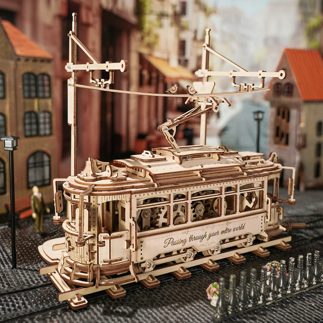 ROKR Classic City Tram 3D Wooden Puzzle – LK801 Building Toy Christmas Gift - Accrosstheglobe Store
