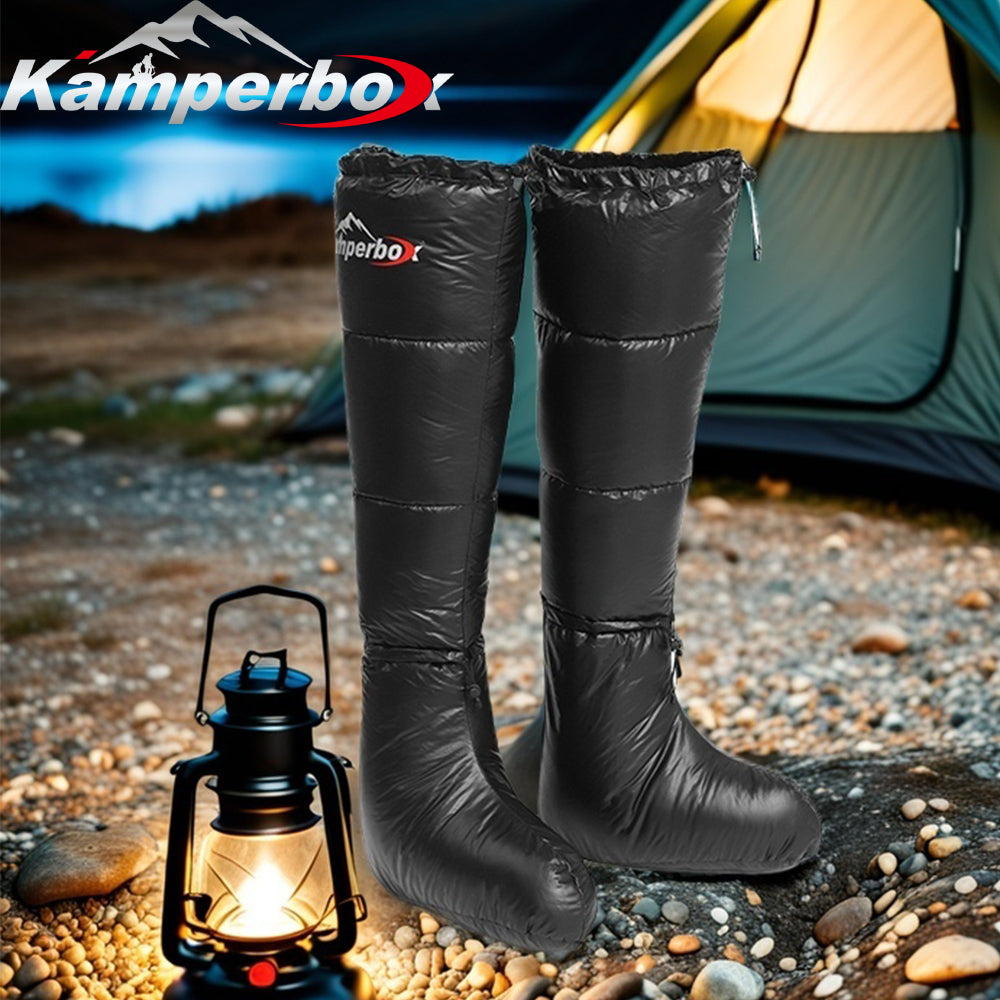 Camping Down Socks & Boots – Warm Sleeping Bag Socks for Cold Weather