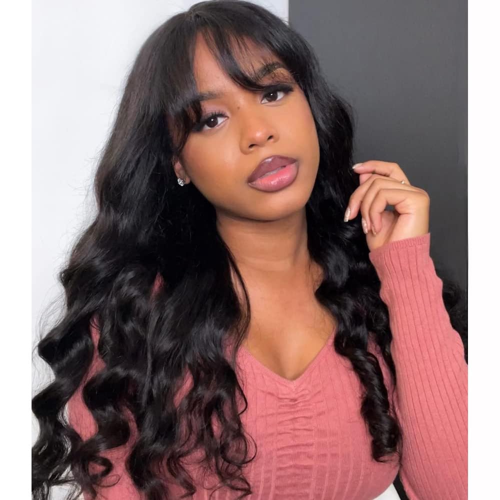 Full Machine Made Body Wave Human Hair Wig – Natural Color, 150 Density - Accrosstheglobe Store
