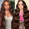 13x4 Lace Frontal Human Hair Wig Brown Body Wave Density - Accrosstheglobe Store