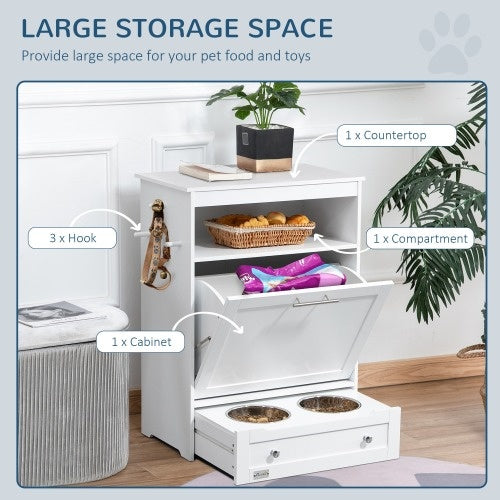 Pet Feeder Station with Storage Lockers – Organized Dog & Cat Feeding Station - Accrosstheglobe Store