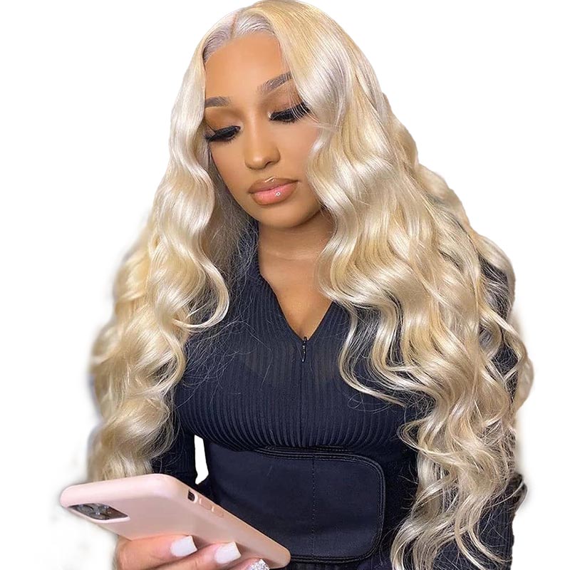 13x4 Lace Front Human Hair Wigs 613 Body Wave Density - Accrosstheglobe Store