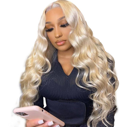 13x4 Lace Front Human Hair Wigs 613 Body Wave Density - Accrosstheglobe Store