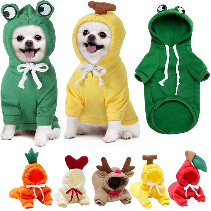 Cute Fruit Print Dog Hoodie – Warm Clothes for Small Dogs - Accrosstheglobe Store