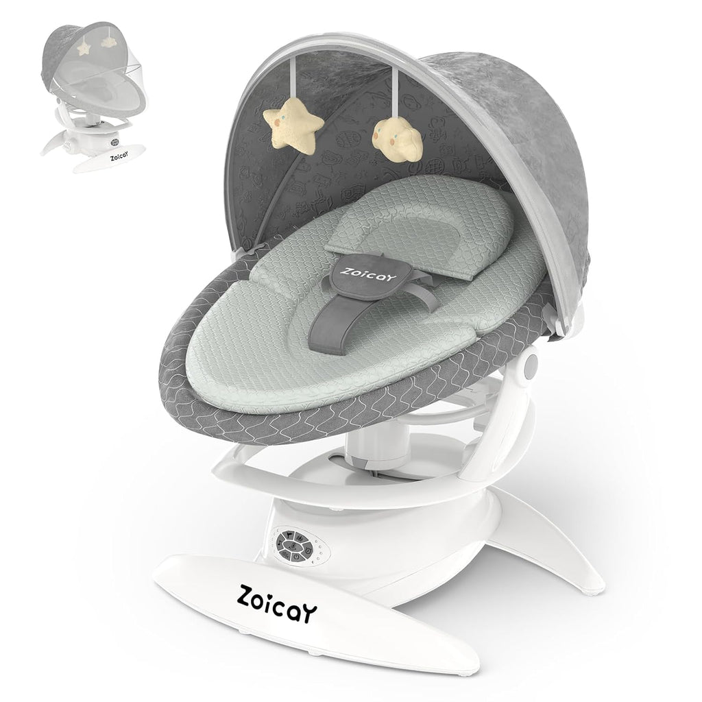 Electric Baby Swing with Motion Detection – 3 Swing Modes, 12 Lullabies & 5 Speeds