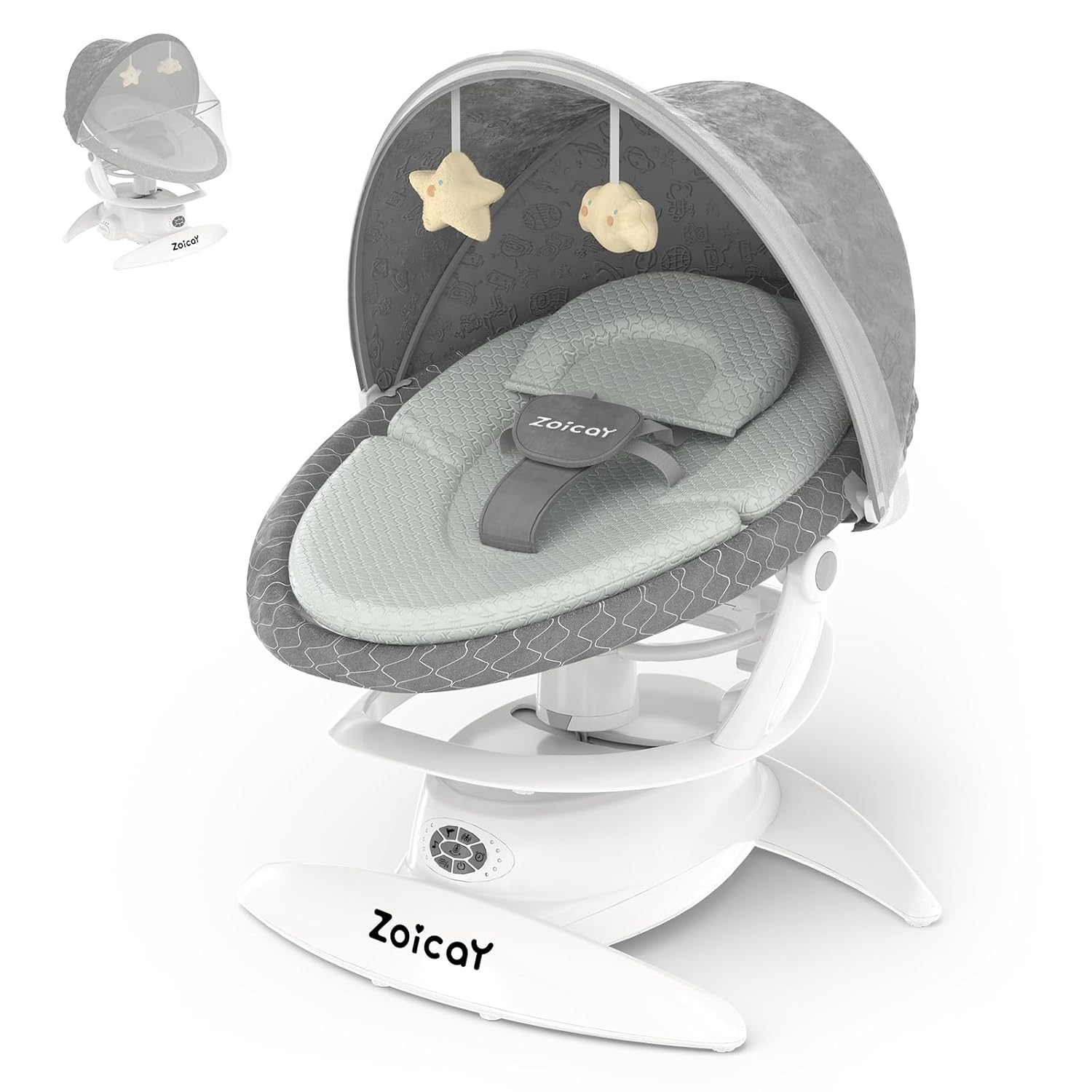 Electric Baby Swing with Motion Detection – 3 Swing Modes, 12 Lullabies & 5 Speeds