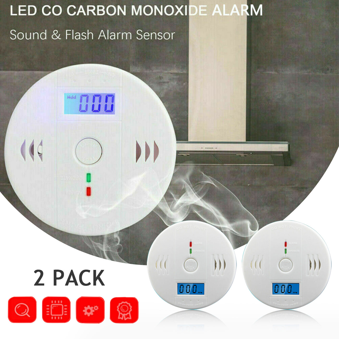 Carbon Monoxide Alarm Detector – CO Poisoning Sensor & Warning Device for Home - Accrosstheglobe Store