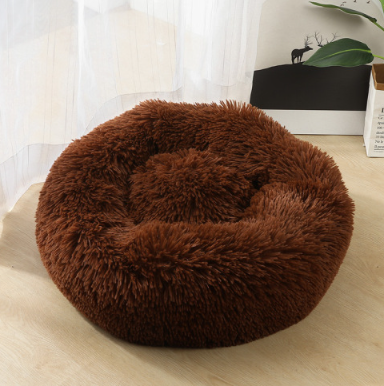 Round Plush Dog Bed for Small Dogs – Cozy Kennel Pet Nest Mat - Accrosstheglobe Store